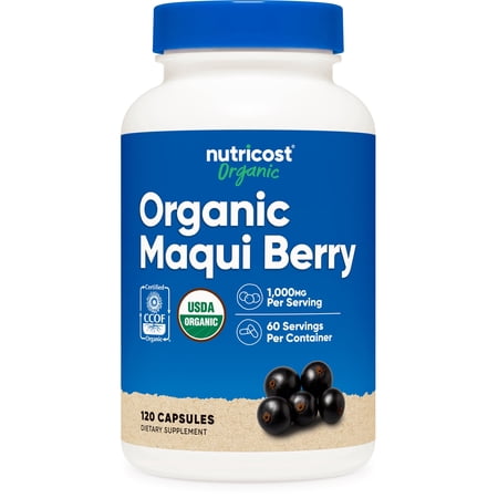 Nutricost Organic Maqui Berry (1,000mg) 120 Capsules - USDA Organic, CCOF Certified, Vegan, GMO-Free, Gluten-Free, 60 Servings