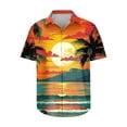 thumbnail image 4 of Cllios Mens Hawaiian Shirt Summer Tropical Print Holiday Tops Quick Dry Cuban Collared Short Sleeve T-shirts Casual Button Down Bowling Shirts S-5XL, 4 of 5