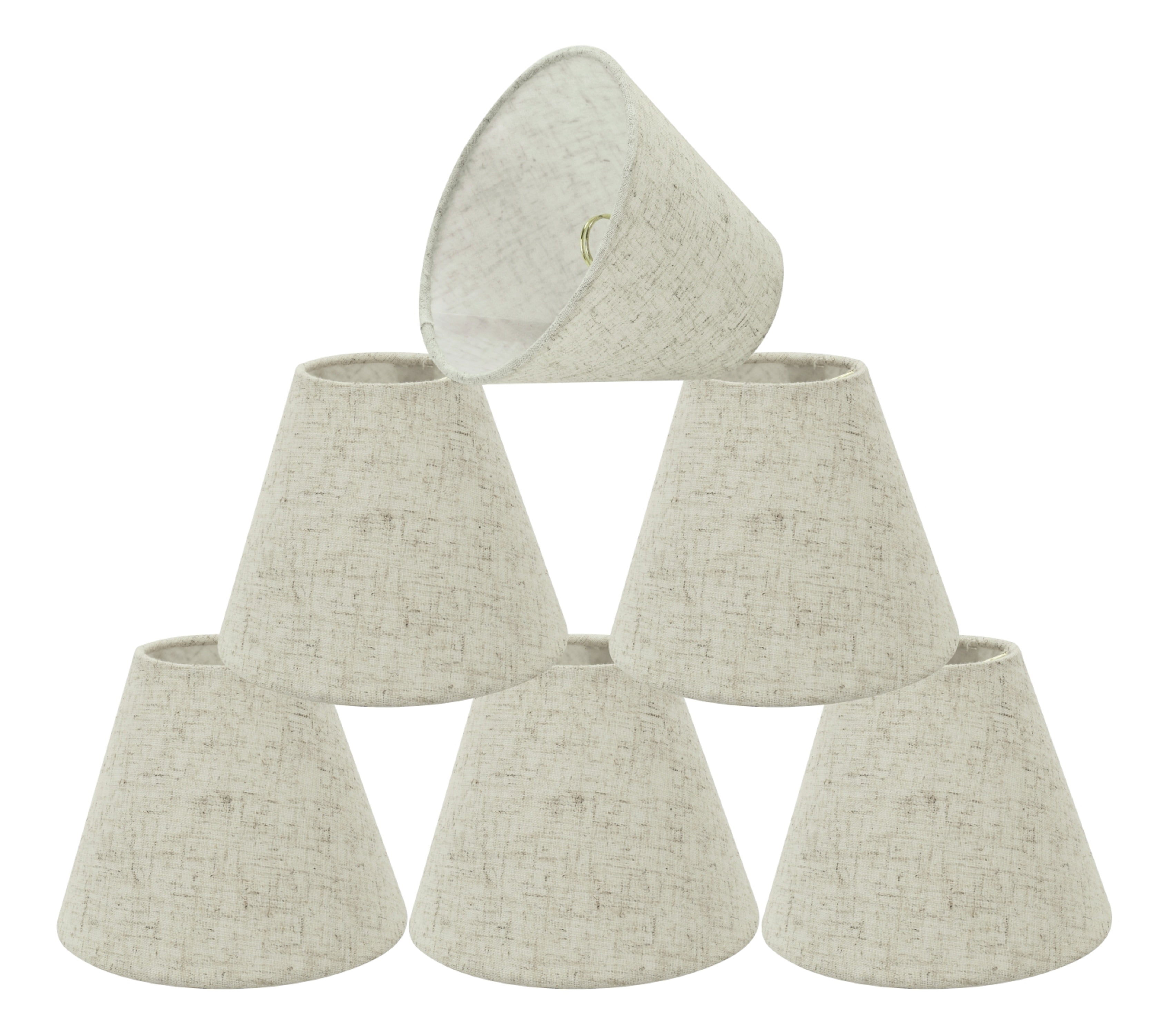 Off-White Linen Empire Lamp Shade Set for Chandeliers
