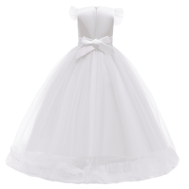 open lace back dress Flower Girl First Communion Gown Celestial 3642 Pre-Order 5-6 Years / Blue