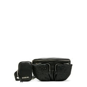 Madden NYC Women's Embellished Fanny Pack with Pouch, Black