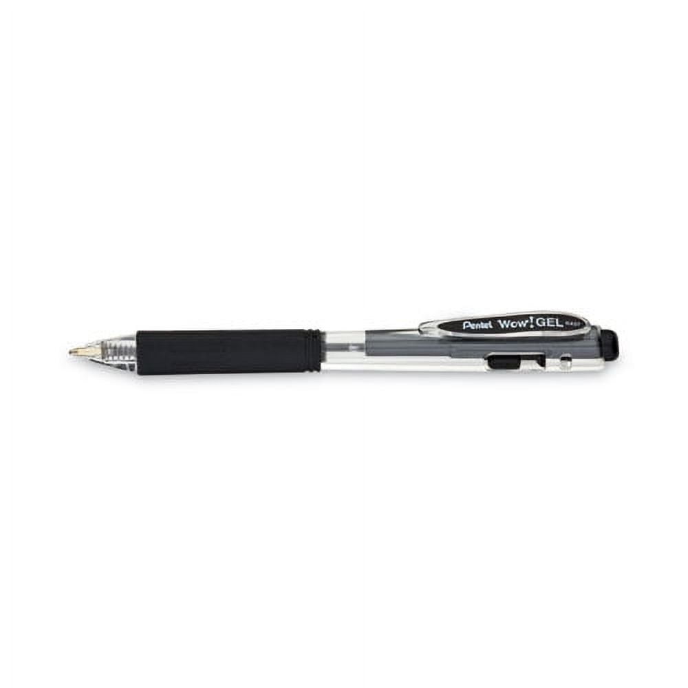 Wow! Gel Pen, Retractable, Medium 0.7 Mm, Black Ink, Clear/black Barrel, Dozen | Bundle of 5 Dozen