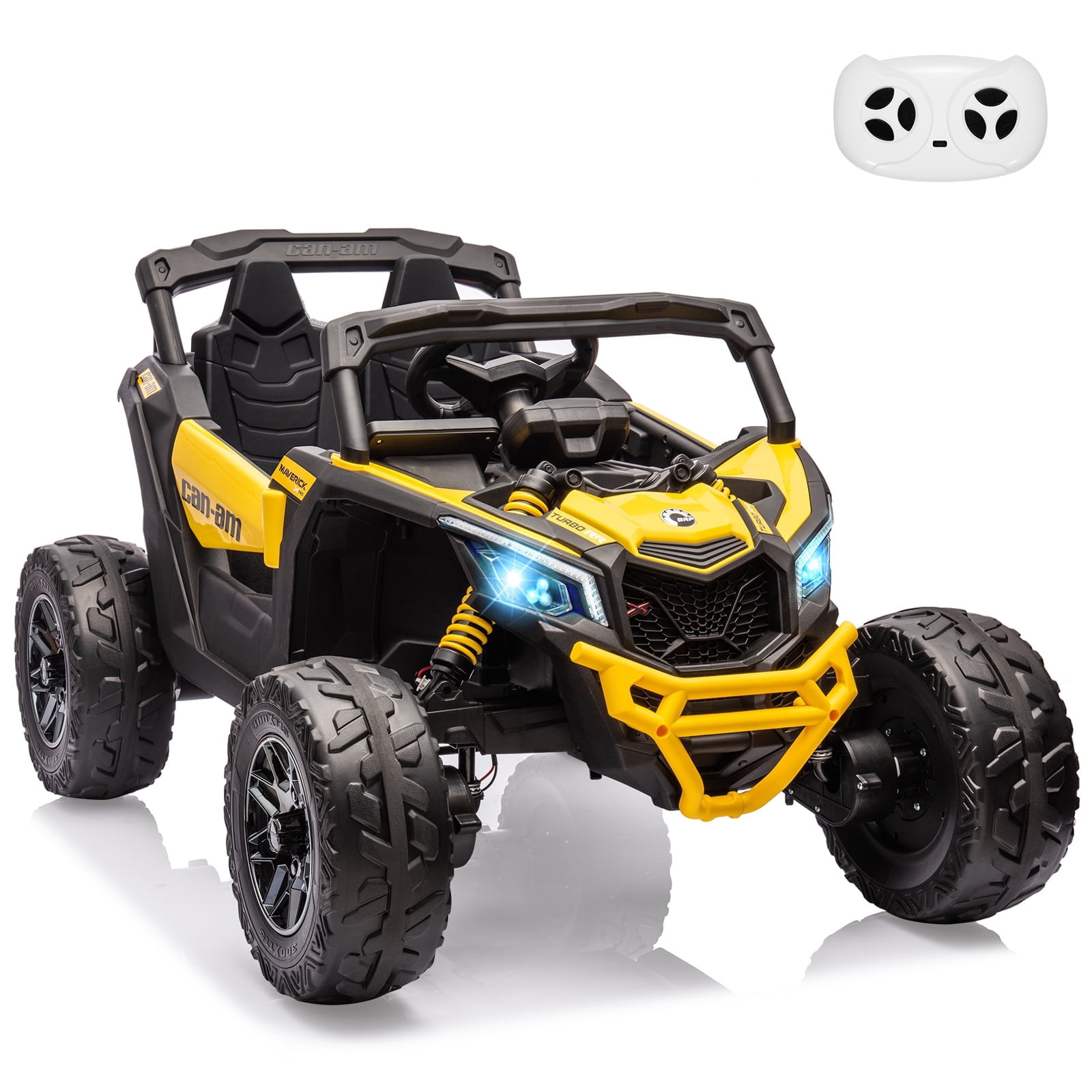 12V Electric Ride on UTV Car 35W*2 Electric Off-Road Car Kids Truck Car w/Remote Control, Large Seat, EVA Tires, Spring Suspension, Ride on Toys for Kids