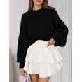thumbnail image 4 of Suéter PRETTYGARDEN Negro Mediano de Punto Grueso Oversized, 4 of 8