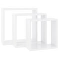 thumbnail image 3 of vidaXL Wall Cube Shelf Set of 3 White MDF Small Wall Cube Shelf, 3 of 10