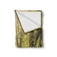 thumbnail image 2 of Forest Soft Flannel Fleece Throw Blanket, Picnic Table in the Forest Foliage Greenery Nature Theme Summer and Winter Theme, Cozy Plush for Indoor and Outdoor Use, 60" x 80", Green Brown, by Ambesonne, 2 of 5