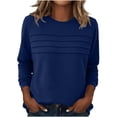 thumbnail image 2 of NominalSnugWomen Tops Long Sleeve Blouses Dressy Casual Crewneck Pleated Tunic Shirts 2026 Loose Fashion Clothes, 2 of 8
