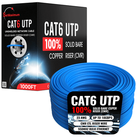 Cables Direct Online 23 AWG Cat6 Ethernet Cable 1000ft  CMR Riser  Solid Bare Copper  PoE  Blue price history on PriceWatchPro