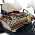 thumbnail image 2 of COEQINE Bag-Style Foldable Golf Cart Seat Cover, Compact Carry Design with Handle, Universal 51.2"x30.3" for Most 2-Seaters, Quilted Polyester, 4 Front Pockets, Butterfly Leopard Print Tribal, 2 of 8