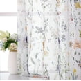 thumbnail image 5 of Fragrantex Traditional Purple Floral Rod Pocket Sheer Curtains, 40" x 95" (2 Panels), 5 of 7