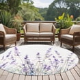 thumbnail image 4 of Round Rugs 5Ft, Lavender Floral Round Area Rug Washable Indoor Throw Carpet, Spring Flowers Botanical Plants Soft Non Slip Circle Rug for Cabinet Bathroom Home Decor Aesthetic, 4 of 8
