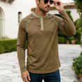 thumbnail image 5 of Akiihool Men Oversized T Shirt Mens T Shirt Long Sleeve Crew Neck Soft Fitted Tees Khaki,XL, 5 of 9