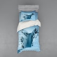 thumbnail image 2 of Ambesonne Landscape Bedding Set 4 Pcs, Mountains with Snow, Queen, Petrol Blue, 2 of 3