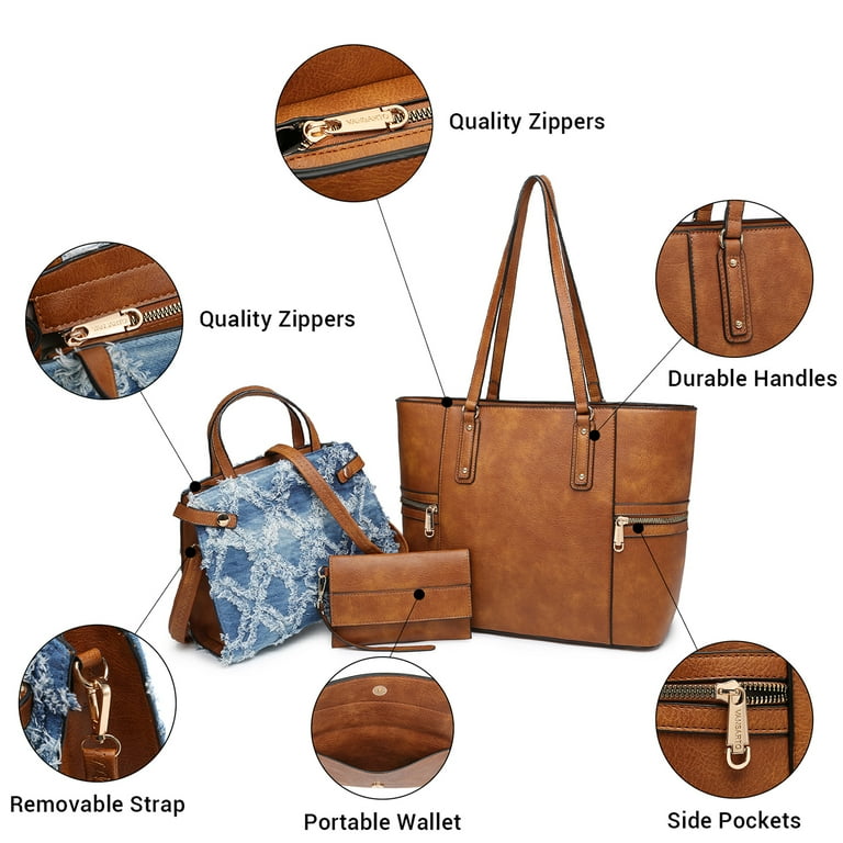 VANSARTO Women's Large Handbags Work Tote Vegan Leather Satchel