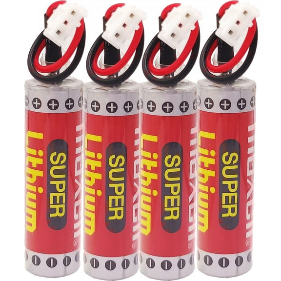 4 Pcs Original Battery for MAXELL ER6C AA 3.6V 1800mAh AA PLC Battery for FX F2-40BL with Plug