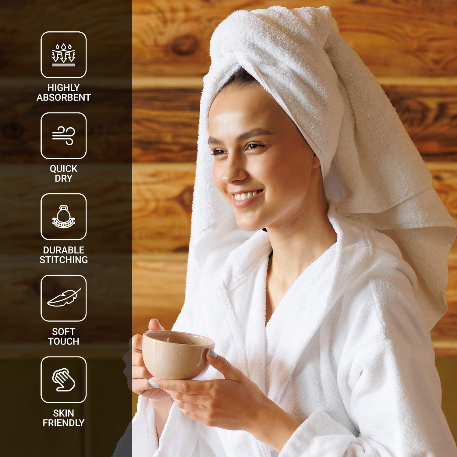 Infinitee Xclusives Premium Green Bath Towels - Pack of 4 - 27 x 54 inches