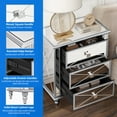 thumbnail image 6 of Dextrus Mirrored 3-Drawers Dressers with Wood Legs, Mirrored End Table Nightstand, Silver, 6 of 10