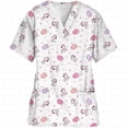 thumbnail image 5 of Uniforme de enfermera con estampado de dibujos animados de Snoopy, cuello en V, bolsillo, uniformes de enfermería, ropa de trabajo para mujer, monos, uniformes médicos para clínica, 5 of 5