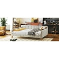 thumbnail image 3 of Newest Upholstered Daybed in White, Full Size Sofa Bed with Button Tufted Headboard, Modern Linen Platform Bed for Multi-Functional Spaces, Sturdy Wood Frame, 3 of 14