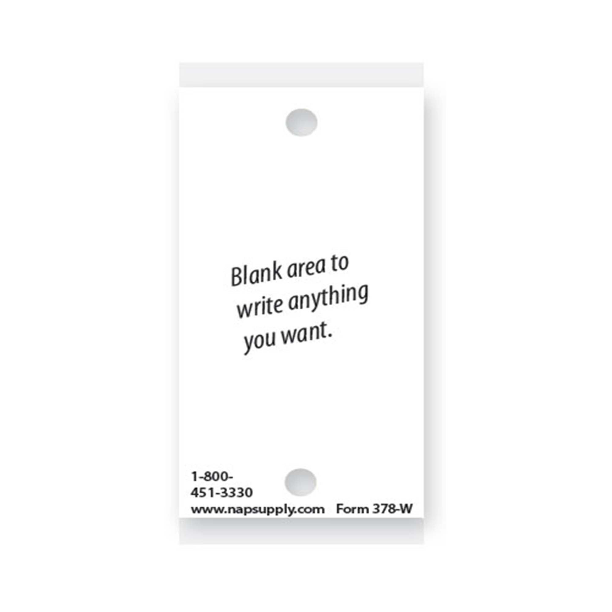 Self-Laminating Key Tags - Blank White - Pack/250