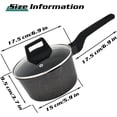 thumbnail image 2 of Vivicreate 7 inch Cast Aluminum Stock Pot with Lid – Marble Nonstick Coating, Rubber-Coated Handle, Stainless Steel Bottom, Dishwasher Safe Cookware, 2 of 6