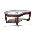 thumbnail image 5 of 51 Inch Coffee Table, Beveled Glass Top, Bean Shape, Cherry Brown Wood- Saltoro Sherpi, 5 of 5