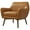 Genuine Leather Tan, variant on Camille Mid-Century Modern Tight Back Velvet Upholstered Armchair in Gold