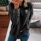 thumbnail image 2 of Gibobby Sudadera mujer Sudaderas Camisa de Cuello Redondo Sólido de Manga Larga para Mujeres(Negro,CH), 2 of 4