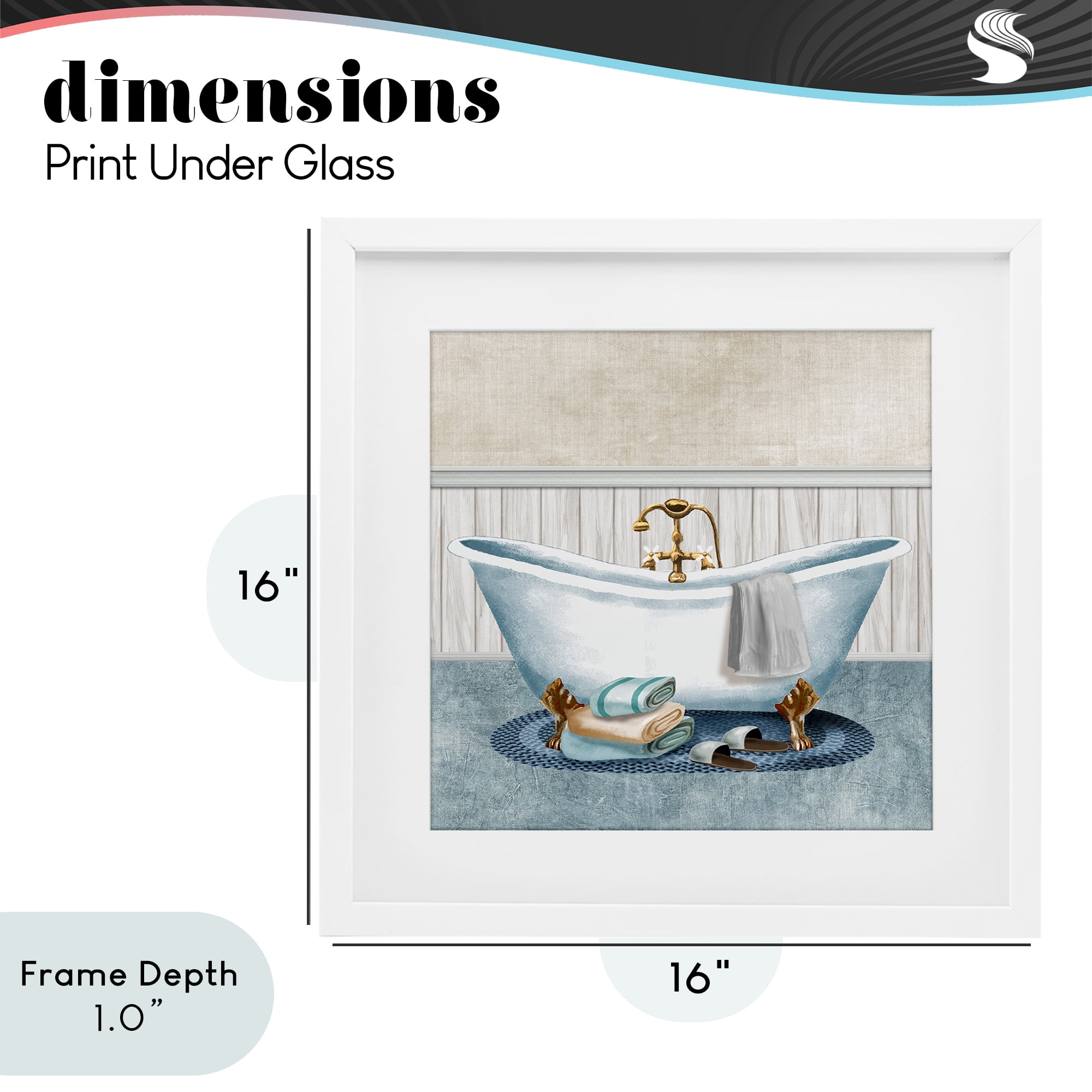 Stupell Industries Cozy Spa Bathtub & Slippers White Framed Print Under Glass, design by Conrad Knutsen