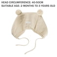 thumbnail image 2 of Gorro de ganchillo para bebé, gorro con orejas de oso bonito para niños y niñas, gorros con orejeras para otoño e invierno, gorro cálido, 2 of 5