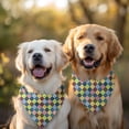 thumbnail image 2 of Dog Bandana 2 Pack,Multi Color Diamond Checkerboard Checkered Pattern Bandanas for Dogs,Cat Bandana,Small/ Large Dog Bandana 2 Size,Dog Bandanas, 2 of 6