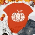thumbnail image 2 of QBGSAY Women's T-Shirt Pumpkin Graphic T Shirt For Pumpkin Tops Loose T Shirt Essential for Dating, 2 of 3