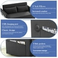 thumbnail image 4 of Aukfa 3 in 1 Convertible Sofa Bed, 55" Velvet Loveseat Sleeper with 2 Pillows & USB Port, Black, 4 of 11
