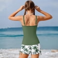 thumbnail image 4 of YOUYEDIAN Girls Tankini Swimsuit 2 Piece Bathing Suits for Girls Square Collar Swim Tank Top and Drawstring Bottoms (Dark Green, 11-12 Years), 4 of 6