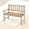 thumbnail image 3 of Costway Indonesia Teak Wood Garden Bench 2-Person Patio Bench with Backrest & Armrests Natural, 3 of 9