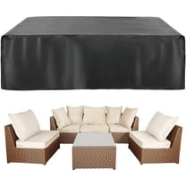 UMINEUX Outdoor Waterproof Furniture Covers, Patio Sectional Furniture Set Covers (Black, 110"L x83"W x 28"H)