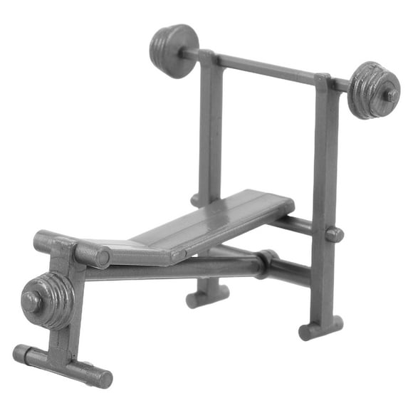 Mini banco de pesas para casa de muñecas, mancuernas, equipo de gimnasio para casa de muñecas, equipo de ejercicio en miniatura, accesorios de fitness para muñecas pequeñas
