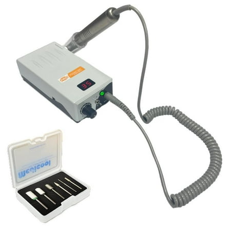 Medicool Pearl White Pro Power 35K Portable Electric Nail Drill   Bit Kit 1 Bundle for Manicure and Pedicure