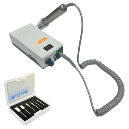 Medicool Pearl White Pro Power 35K Portable Electric Nail Drill + Bit Kit 1 Bundle for Manicure and Pedicure