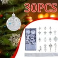 thumbnail image 3 of 30PC Christmas Ornament Set, 30-Piece Holiday Decorations, Assorted Shapes with Ribbons, Festive Tree Decor for Home, 3 of 9