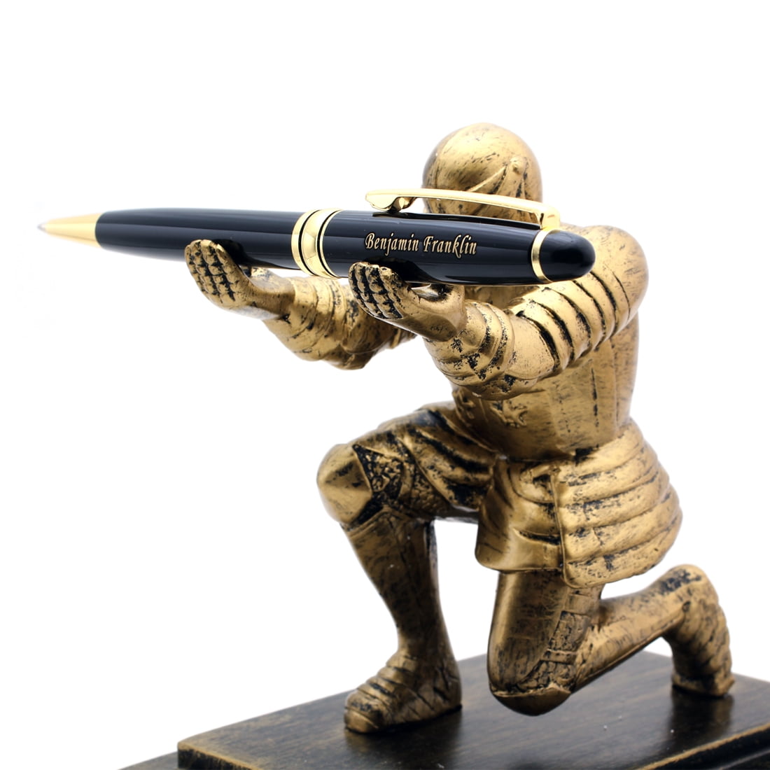 SOTANIA Custom Engraved Black Pen – Gold Trim with Refill & Gift Box