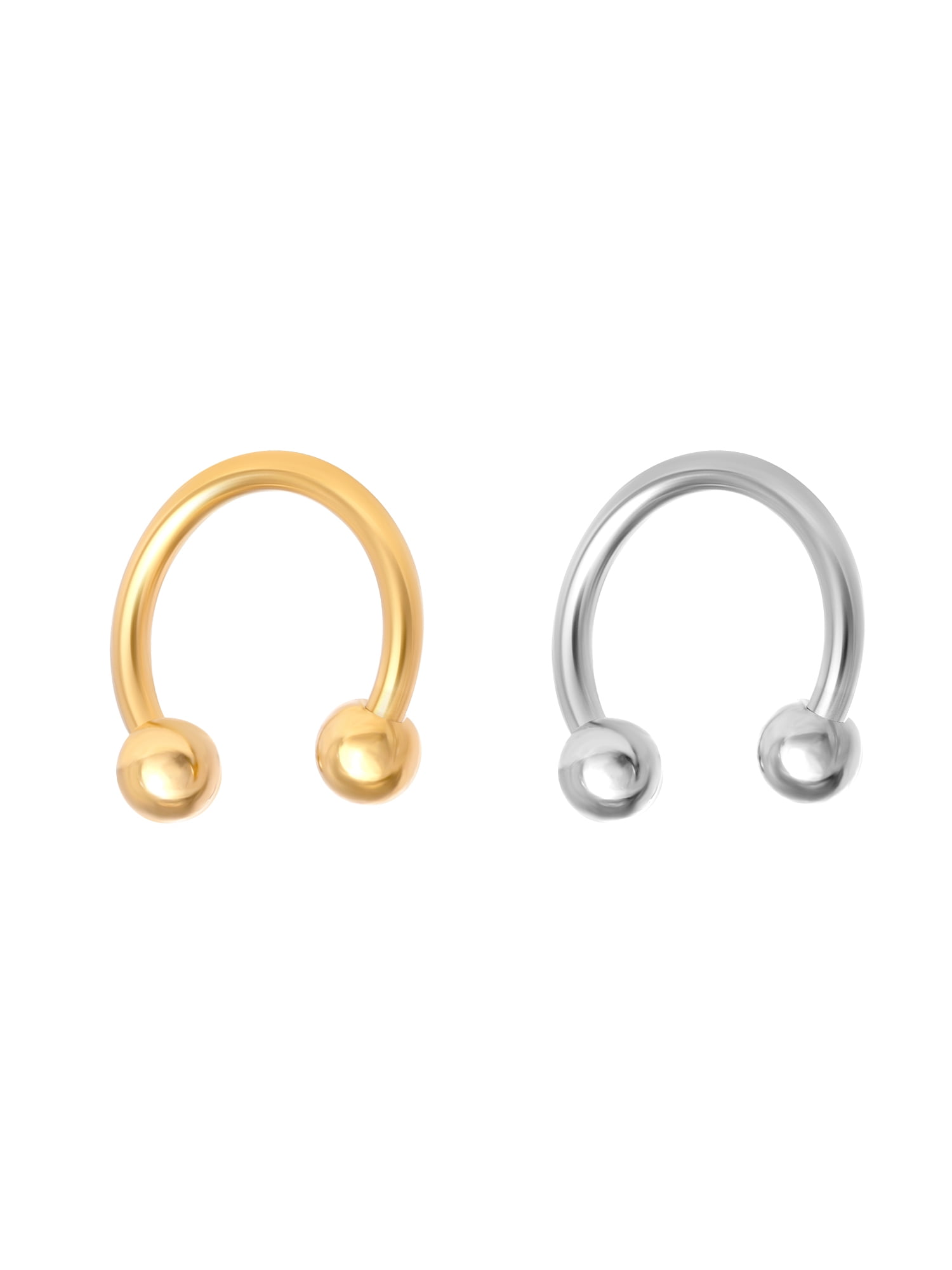 No Boundaries Women's 16G Stainless Steel Septum Pack, 2-Pieces, Women's