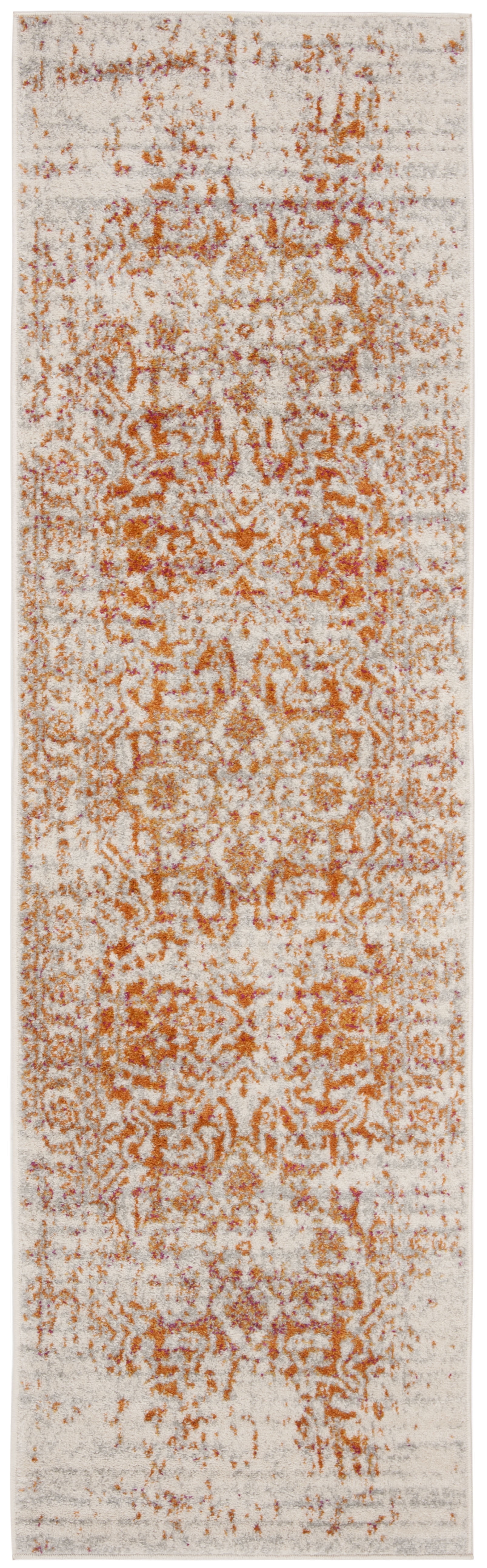 SAFAVIEH Madison Katina Traditional Runner Rug, Orange/Ivory, 2'3" x 16' - Traditional Design, Orange & Ivory, Non-Shedding & Easy Cleaning, Ideal for Living Room, Bedroom, Dining Space, Entryway, Ha