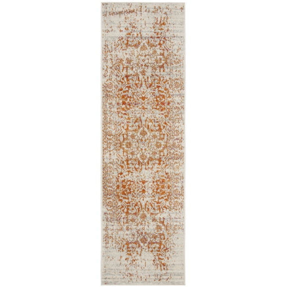 SAFAVIEH Madison Katina Traditional Runner Rug, Orange/Ivory, 2'3" x 18'
