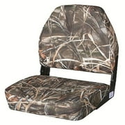 Wise Cordura Camo Fabric Covered High-Back Camo Boat Seat with No-Pinch Hinges, Advantage Max 4