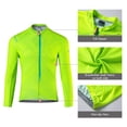 thumbnail image 6 of Santic Striped Mens Cycling Jersey Long Sleeve Bicycle Shirt Bike Jersey for Cyclist Green,M, 6 of 7