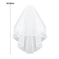 thumbnail image 6 of Bridal Veil - Double-Layered Solid Color Ribbon Edge Design Wedding Veil Soft Mesh Material Prom Cosplay Veil with Comb, 6 of 8
