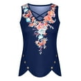 thumbnail image 4 of Enwejyy Womens Summer Floral Print Sleeveless V-Neck Wide Strap Casual Tank Tops, 4 of 5