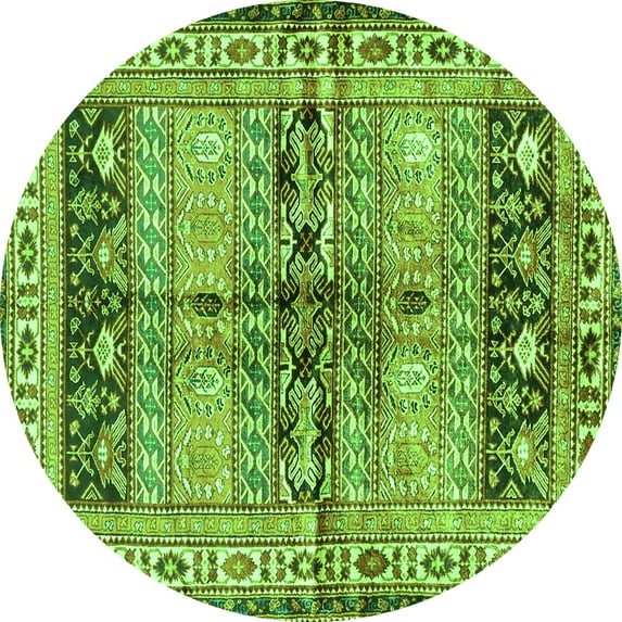Ahgly Company Indoor Round Persian Green Traditional Area Rugs, 3' Round