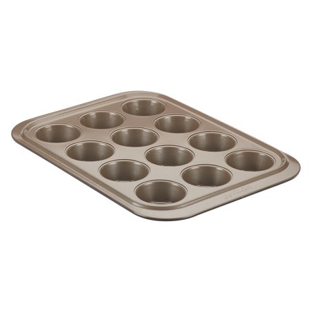 Anolon Eminence Nonstick Bakeware 12-Cup Muffin and Cupcake Pan  Onyx with Umber Interior